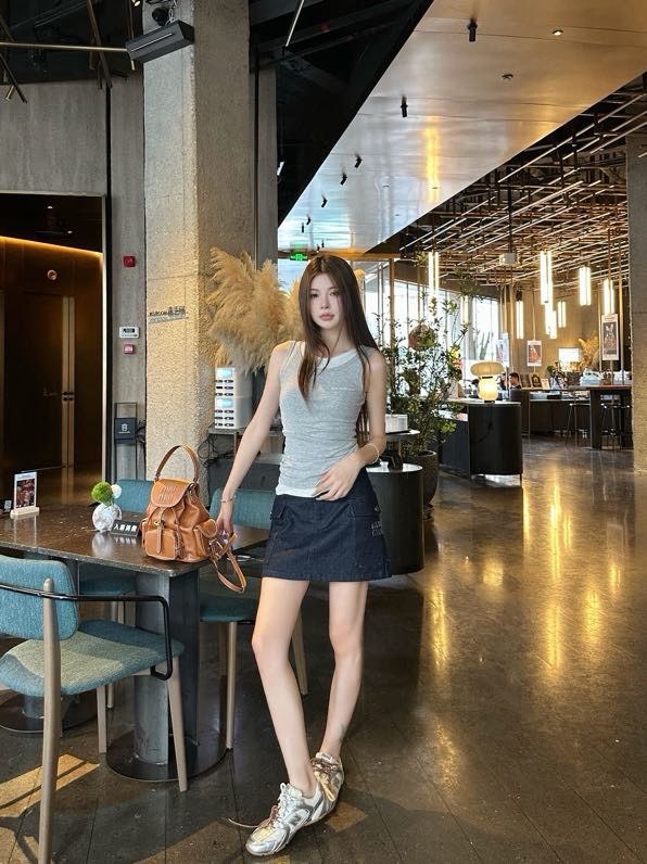 미우미우 데님 미니 스커트
