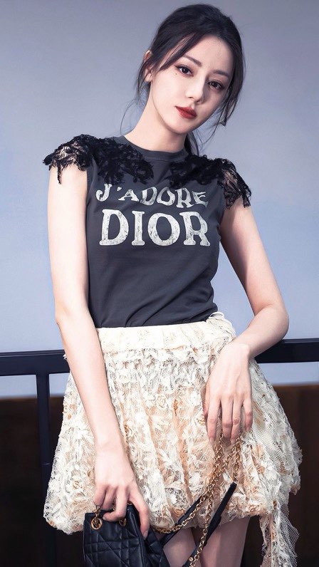 디올 레이스 패치워크 빈티지 반팔 티셔츠