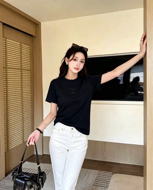 샤넬 더블C 포인트 반팔 티셔츠