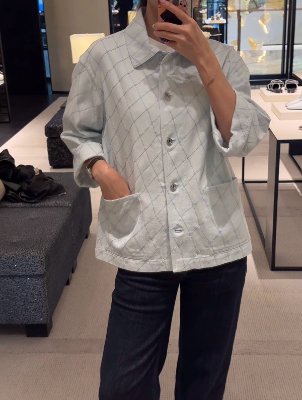 샤넬 퀼팅 데님 재킷
