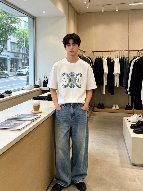 셀린느 남성 반팔 티셔츠