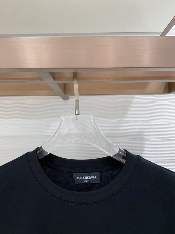 발렌시아가 핸드드로잉 로고 반팔 티셔츠