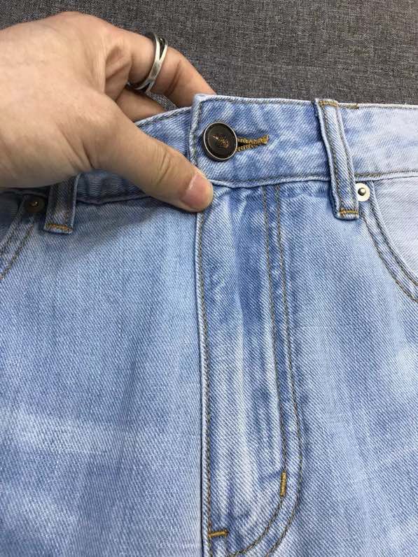 제냐 린넨 코튼 데님 팬츠