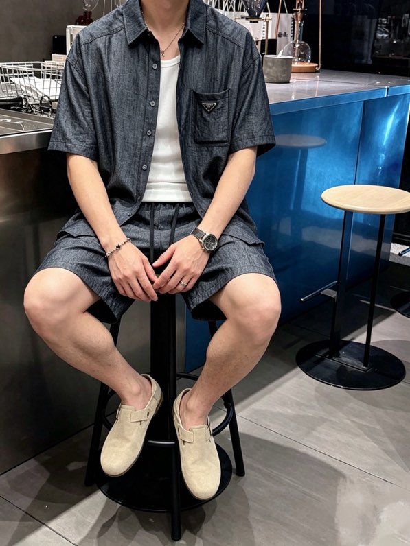 프라다 린넨 혼방 셋업