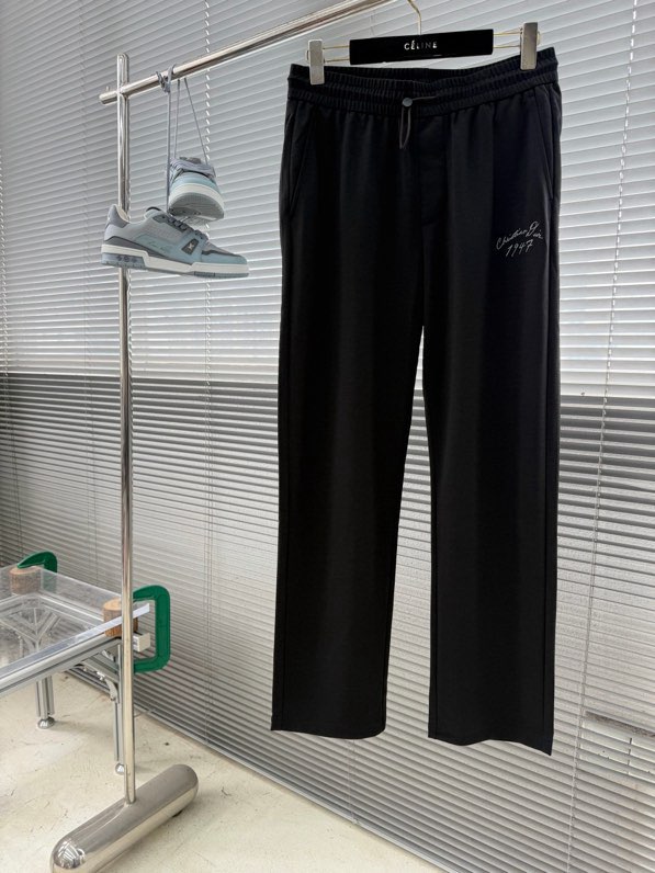 디올 로고 자수 코튼 조거 팬츠