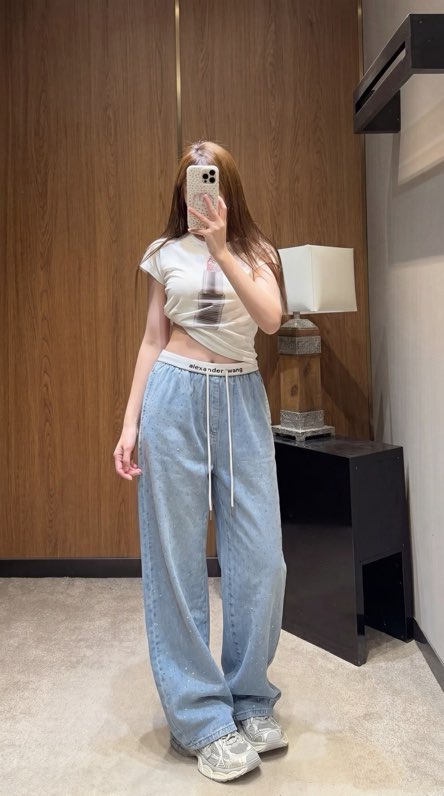 알렉산더 왕 2026 SS 로고 밴딩 와이드 팬츠