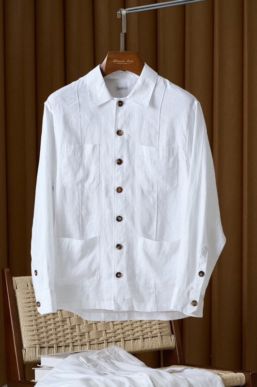 프리미엄 린넨 4포켓 워크 셔츠