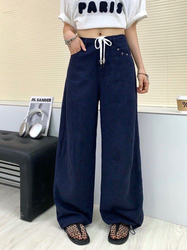 크롬하츠 린넨 와이드 팬츠