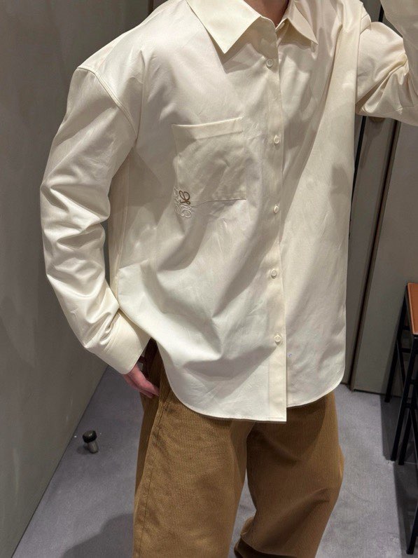 투톤 자수 포켓 셔츠