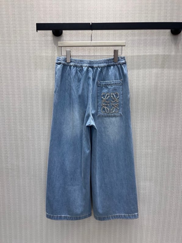 로에베 와이드 크롭 데님 팬츠