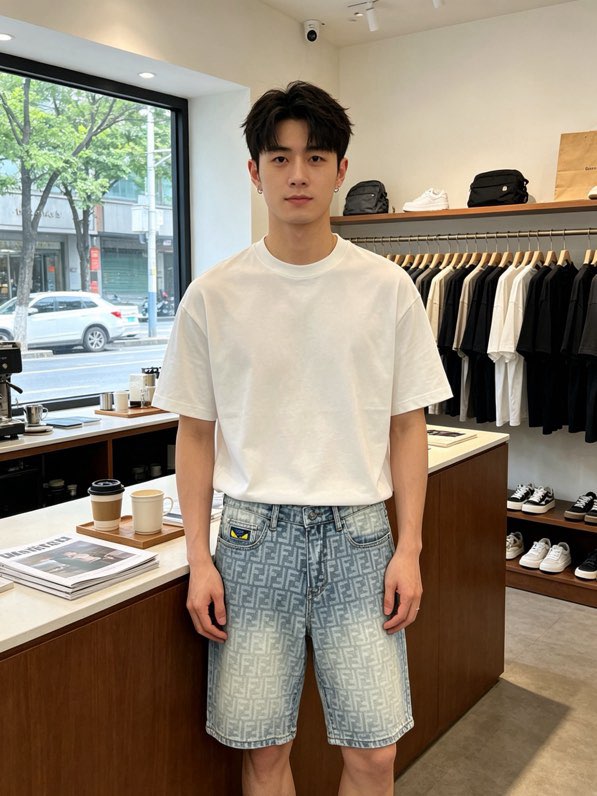 펜디 데님 쇼츠