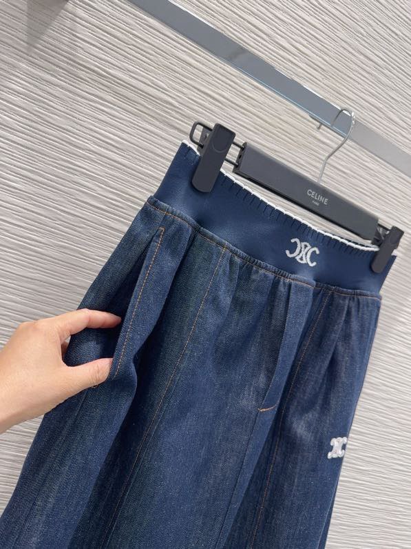 셀린느 데님 롱 스커트
