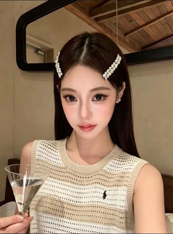 랄프 로렌 스트라이프 오픈워크 니트 베스트
