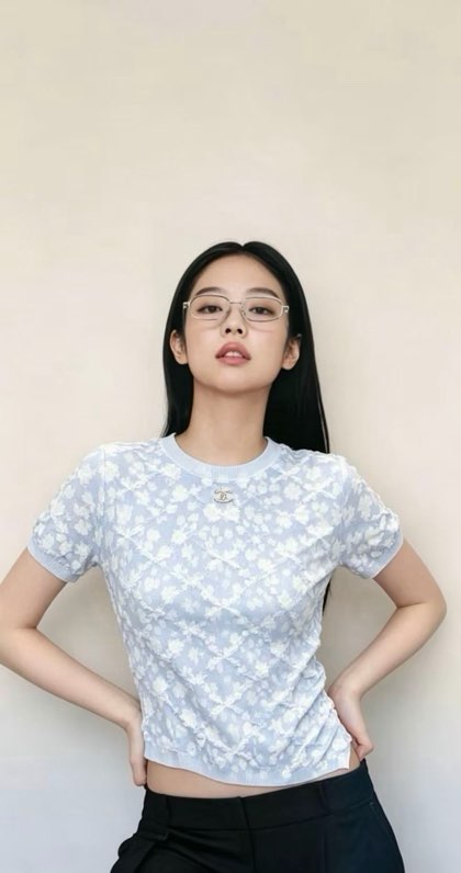 샤넬 플라워 자카드 니트 반팔