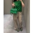로에베 로고 자수 코튼 반팔 티셔츠