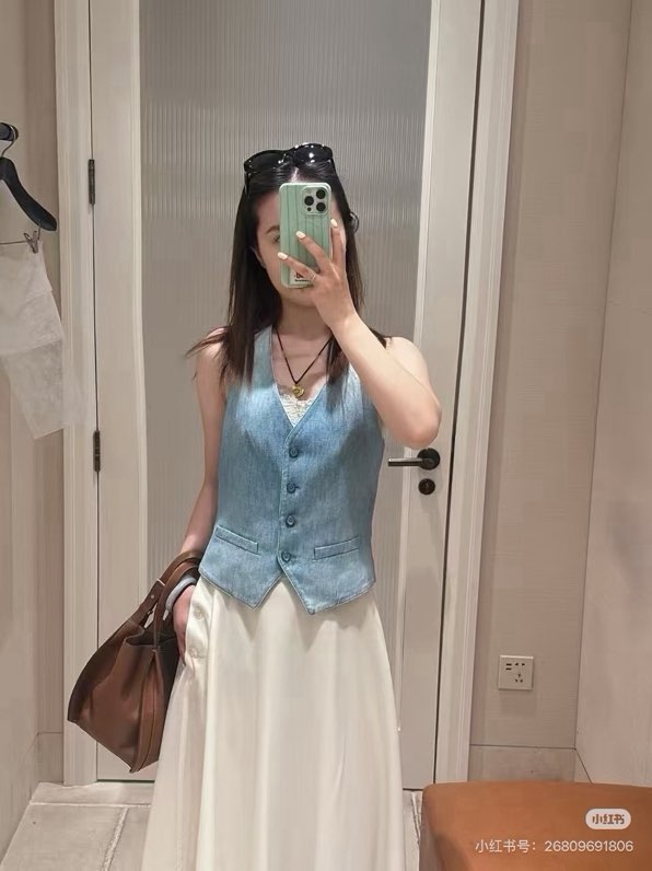 랄프로렌 워싱 데님 V넥 베스트