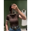 프라다 배색 립 니트 반팔 티셔츠