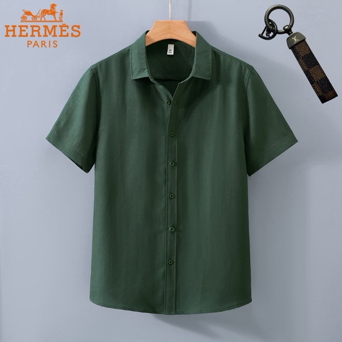 에르메스 2026 S/S 텐셀 린넨 반팔 셔츠 & 쇼츠 세트 130