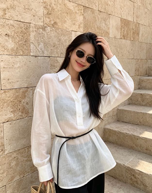 디올 브이넥 오픈카라 셔츠