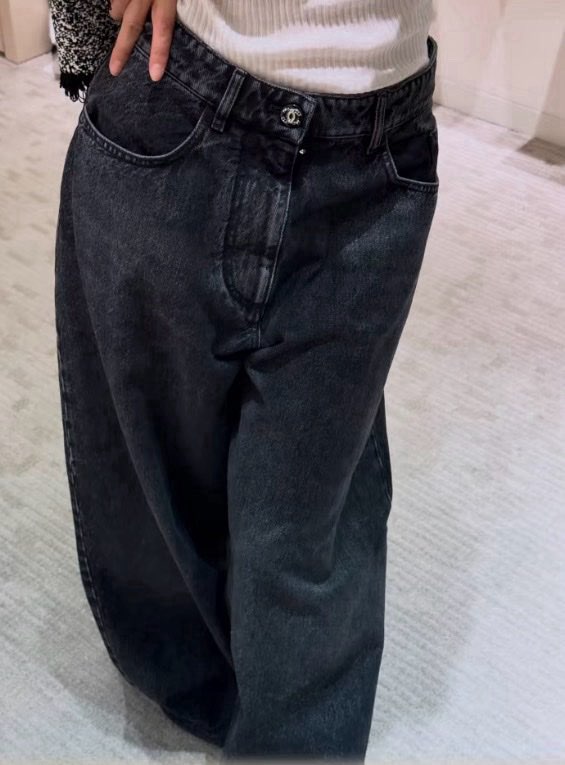 샤넬 워싱 와이드 데님 팬츠 (여성)