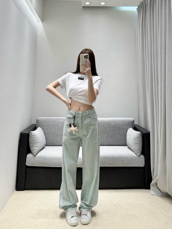 에르메스 2026 SS 와이드 데님 팬츠