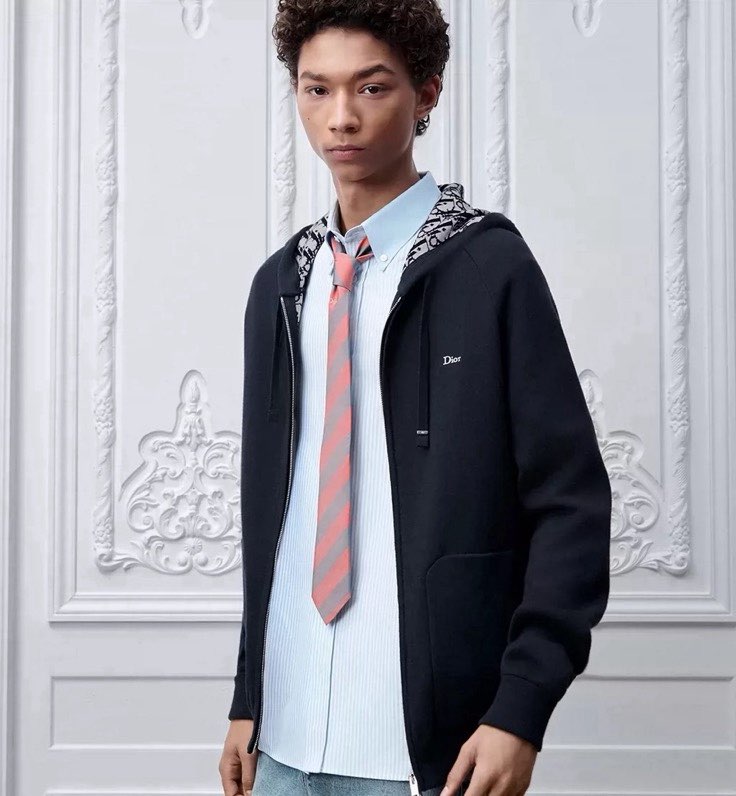 디올 2026 F/W 캐시미어 로고 후드 집업 니트
