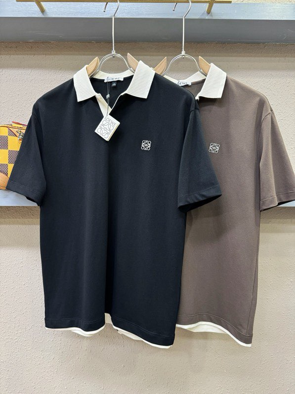 로에베(LOEWE) 2026 S/S 로고 자수 반팔 카라티