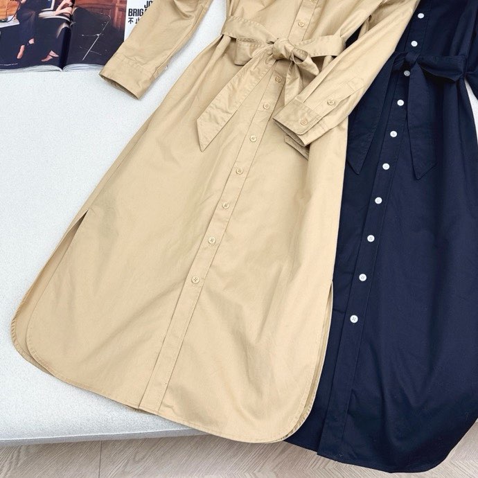 폴로 랄프 로렌(POLO RALPH LAUREN) 2026 F/W 포니 로고 자수 롱 셔츠 원피스