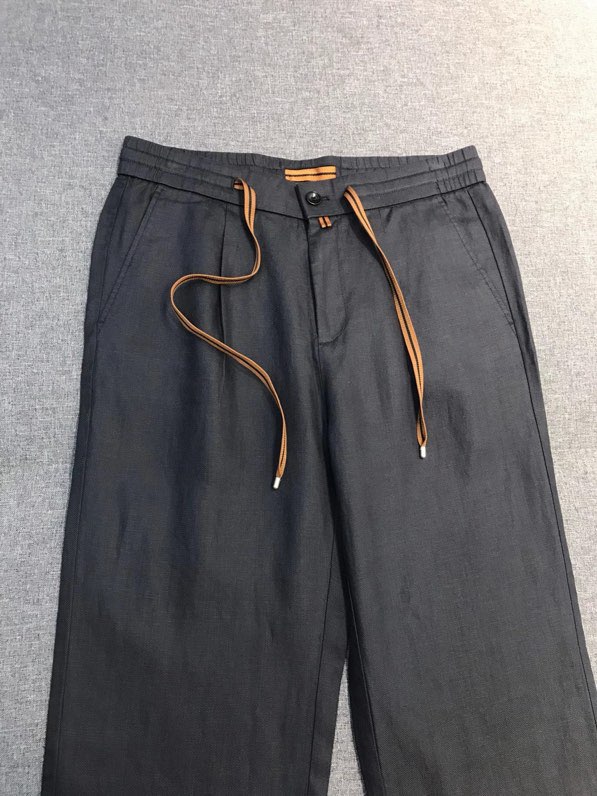 제냐(ZEGNA) 라이오셀 린넨 블렌드 드로스트링 팬츠