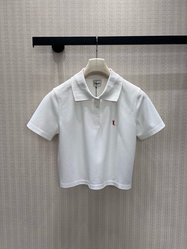 생로랑(Saint Laurent) 프렌치 피케 코튼 폴로 반팔