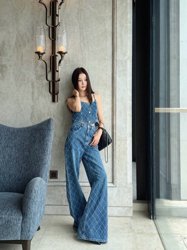 샤넬 2026 데님 와이드 팬츠