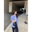 생로랑 스트라이프 로고 셔츠