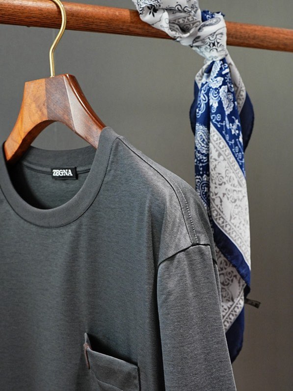 제냐 실크 코튼 반팔 티셔츠