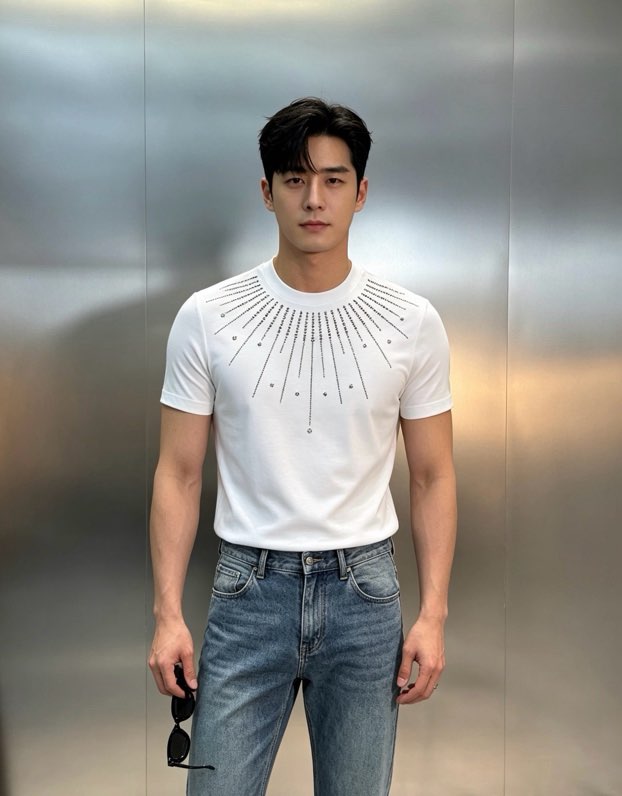 지방시 스모크 핫픽스 실켓 코튼 반팔 티셔츠